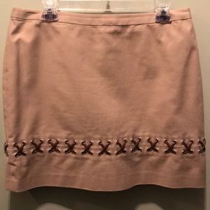 Michael Kors skirt with faux brown leather accent